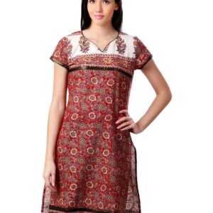 Sushilas Women Printed Red Kurta