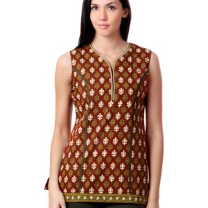 Sushilas Women Printed Maroon Kurta