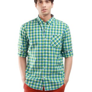 Timberland Men Claremont Green and Blue Check Shirt