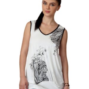 Tonga Women Printed White Top