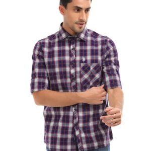 U.S. Polo Assn. Men Blue & WIne Check Shirt