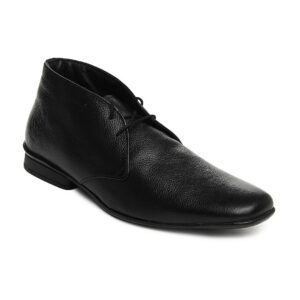 U.S. Polo Assn. Men Black Leather Semi-Formal Shoes