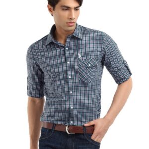 U.S. Polo Assn. Men Blue Checked Shirt