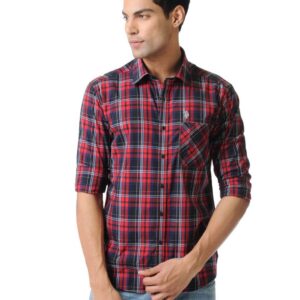 U.S. Polo Assn. Denim Co. Men Red & Navy Blue Shirt