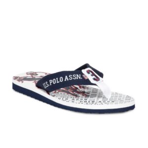 U.S. Polo Assn. Men White Flip Flops