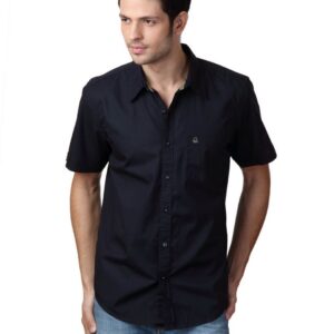 United Colors of Benetton Men Navy Blue Shirt