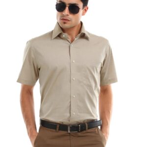 Van Heusen Men Brown Giza Cotton Shirt