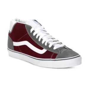 Vans Men Grey & Maroon Mid Skool 77 Shoes