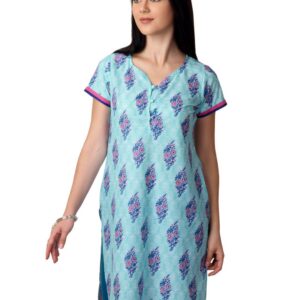 Vishudh Women Blue Printed Kurta
