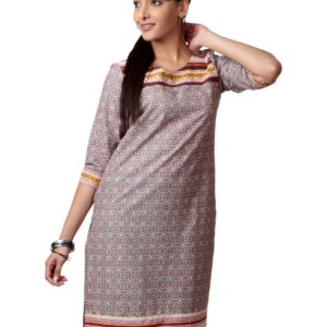 Vishudh Women Brown Printed Kurta