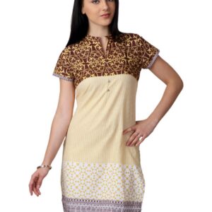 Vishudh Women Brown & Yellow Kurta