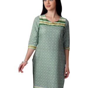 Vishudh Women Green Printed Kurta