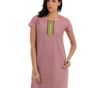 Vishudh Women Pink Printed Kurta