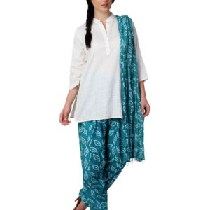 Vishudh Women Turquoise Blue Salwar and Dupatta