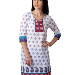 Vishudh Women White Printed Kurta
