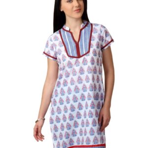 Vishudh Women White Printed Kurta