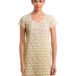 Vishudh Women White Printed Kurta