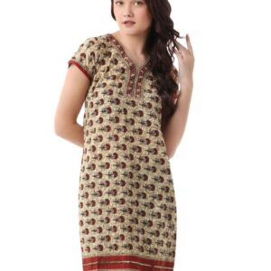 Visudh Maroon Printed Ethnic Kurta