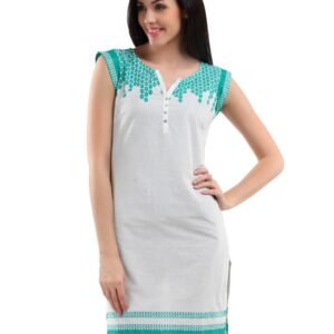 W Women White Printed Kurta