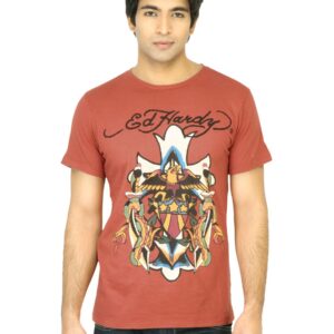 Ed Hardy Men Vintage  Brick Red T-Shirt