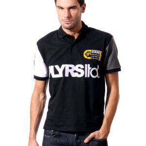 John Players Men Polo Black T-shirt