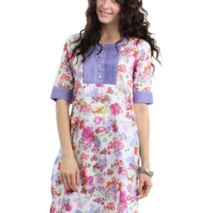 Myntra Women White Printed Kurta