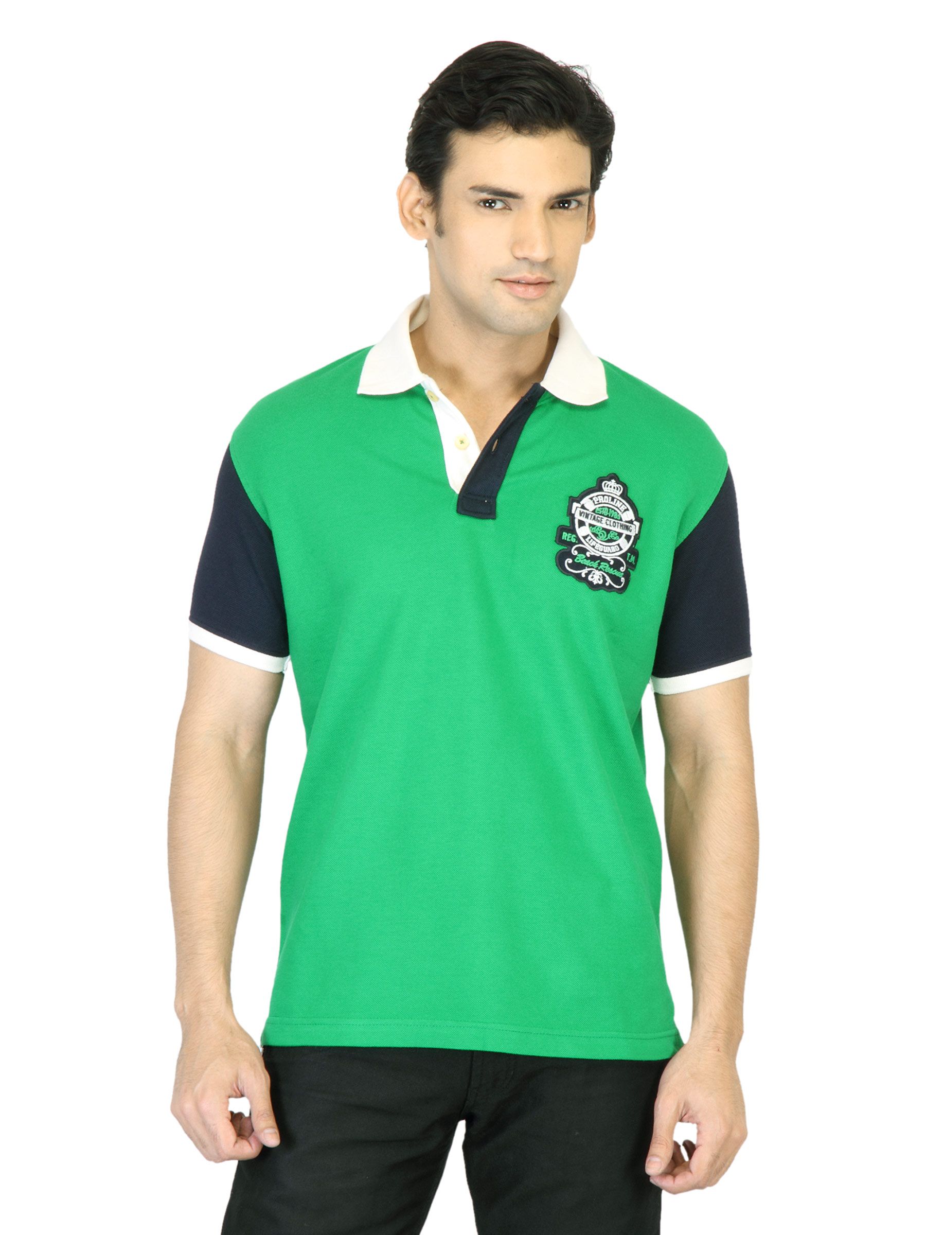 Proline Men Green Polo Tshirt
