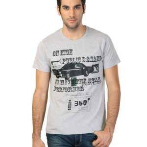 Indigo Nation Men Grey Printed T-shirt