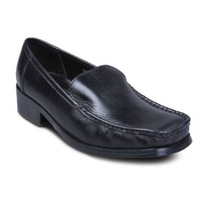 Carlton London Men Black Leather Casual Shoes.