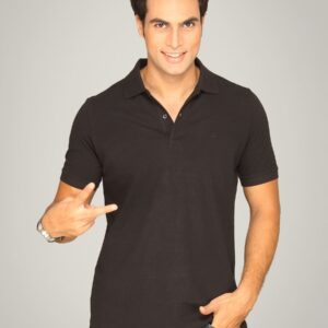 UCB Men's Polo Neck Black T-shirt