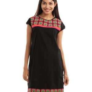 Fusion Beats Women Black Kurta