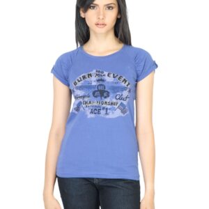 Wrangler Women Printed Blue T-shirt