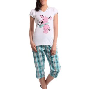 SDL by Sweet Dreams Women White & Blue Night suits