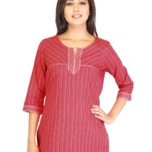 Aurelia Women Red Striped Kurti