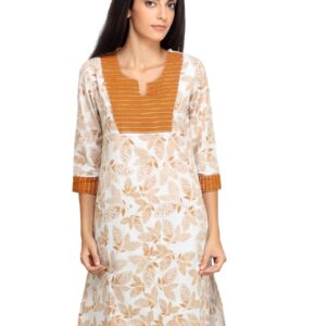 Mother Earth Women Printed White Kurta