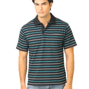 Classic Polo Men Stripes Black Polo T-Shirt