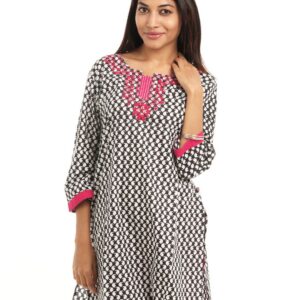 Shree Women Black & White Kurta