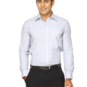 Mark Taylor Men Blue Striped Shirt