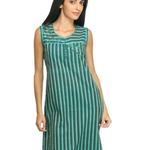 Mother Earth Women Striped Green Kurta