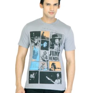Music Men Grey Printed T-shirt