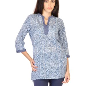 Aurelia Women Printed Blue Kurtis