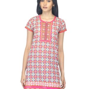 Folklore Women Printed Magenta Kurta