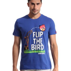 Angry Birds Men Printed Blue T-shirt