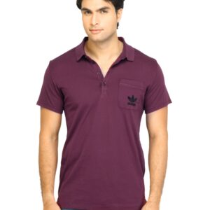 ADIDAS Originals Men Purple Polo T-shirt