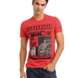 ADIDAS Men Red Printed T-shirt