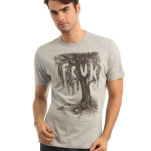 French Connection Men Grey Printed T-shirt
