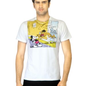 Disney Men White Printed T-shirt