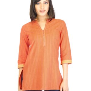Aurelia Women Orange Striped Kurti