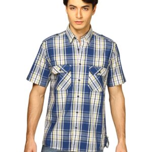 Indigo Nation Men Checks Blue Shirt
