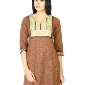 Mother Earth Women Brown Printed Kurta